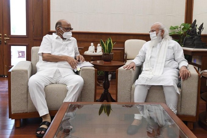 Modi and Sharad Pawar Meets For Nearly 50 Minutes