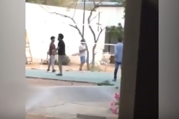 NTR and Rajamouli plays volleyball