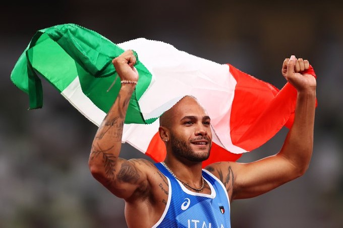 Italian athlete Lamont Marcell Jacobs wins mens hundred meters race