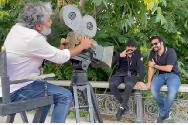 Chilling moments between Ram Charan and NTR in shot gap