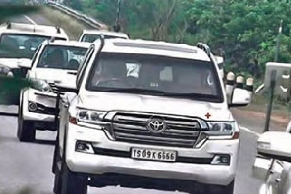 Children riding bike on wrong root as kcr convoy comes