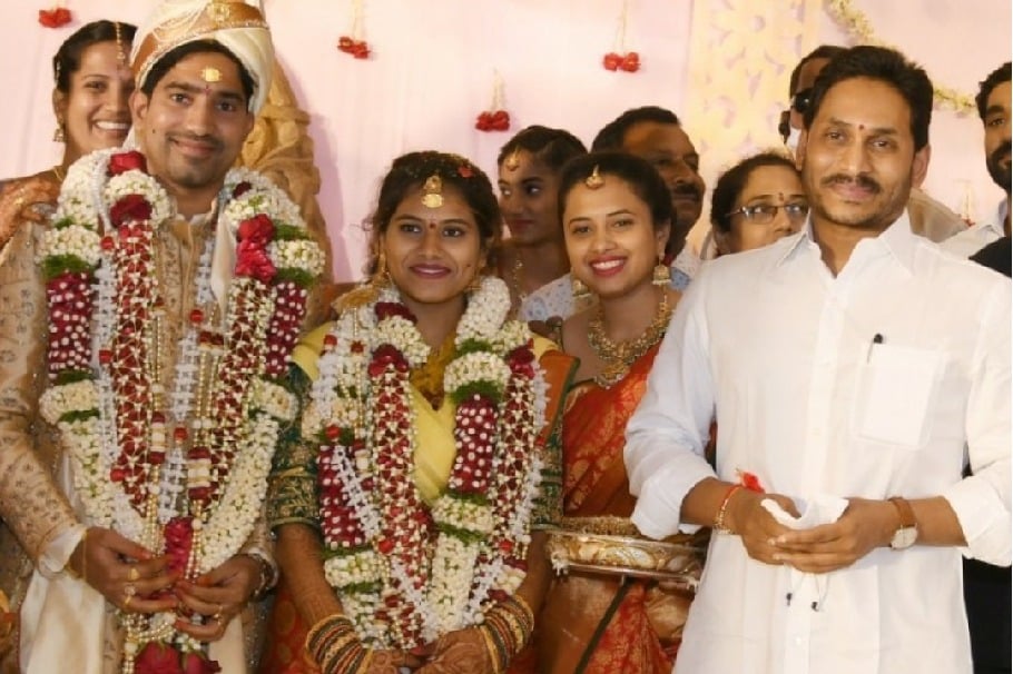 CM Jagan attends MLA Puppala Vasubabu daughter wedding in Bhimavaram
