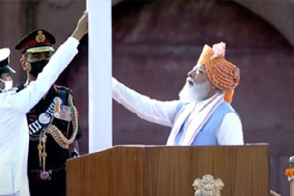 Prime Minister Narendra Modi hoists the National Flag  
