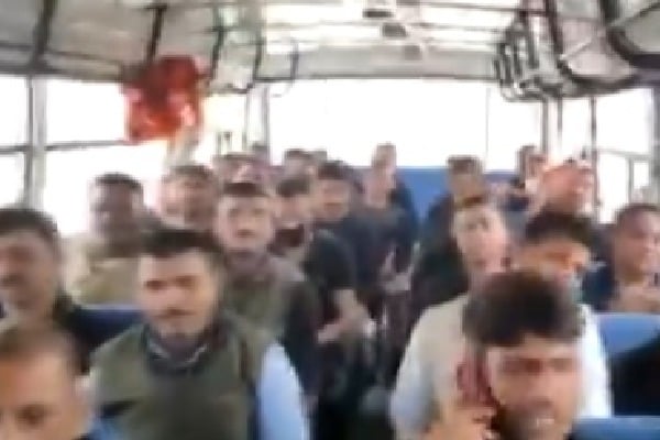 Evacuated Indians from Kabul Afghanistan chant Bharat Mata Ki Jai 