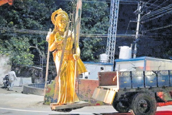Bharat Mata staue near Jagans residence removed