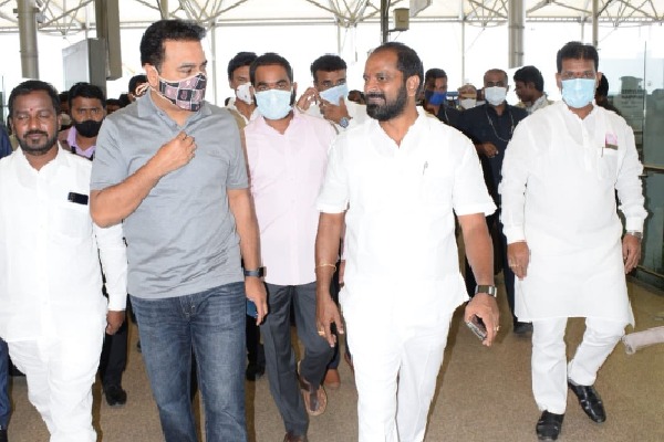 KTR Reaches Delhi Over Looks The arrangements For TRS Party Office