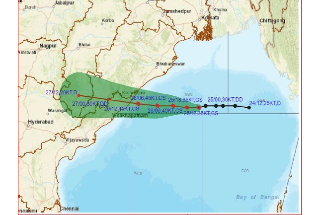 Red alert Issued to Andhrapradesh and Odisha because of Gulap cyclone