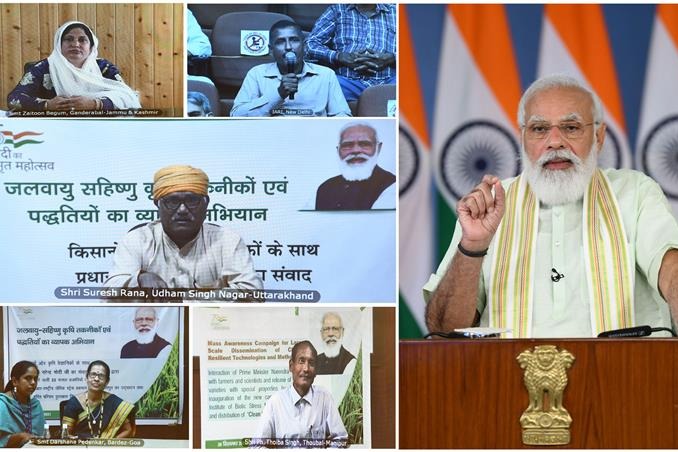 PM launches 35 climate-resilient crop varieties