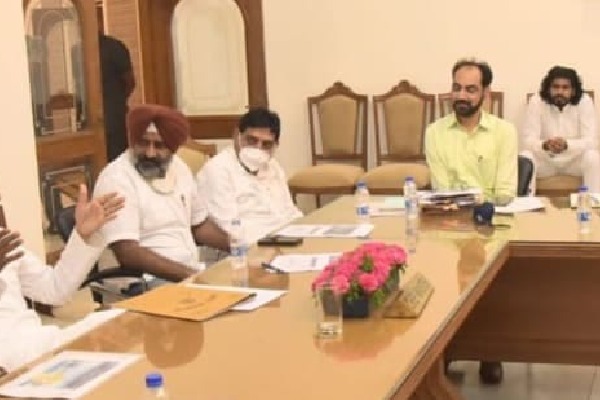 Punjab CM Channis son attends law and order meeting pic surfaces