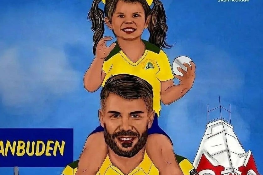 Little girl helps Warner make his choice on who he should support in IPL final. It's CSK!