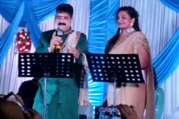 YSRCP MLA Karanam Dharmasri sings in his daughter wedding