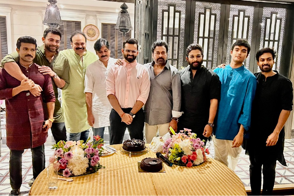 Chiranjeevi presents Sai Dharam Tej after recovery 