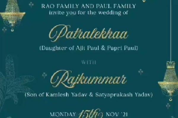 Much excitement on social media over Rajkummar Rao-Patralekhaa wedding invite