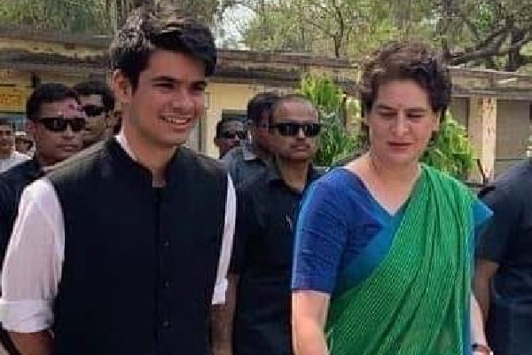 Priynaka Gandhi comes to Hyderabad along with his son Raihan