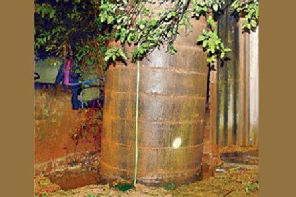Cement Tank Came out from land in Tirupati