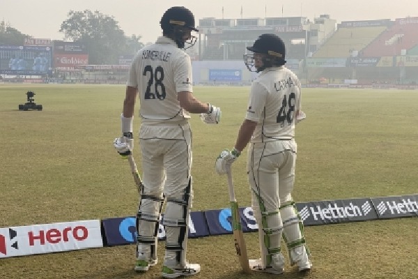 IND v NZ, First Test: Latham and Somerville keep India at bay with stubborn resistance