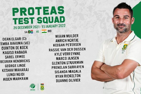 South Africa team announced for three tests with Team India