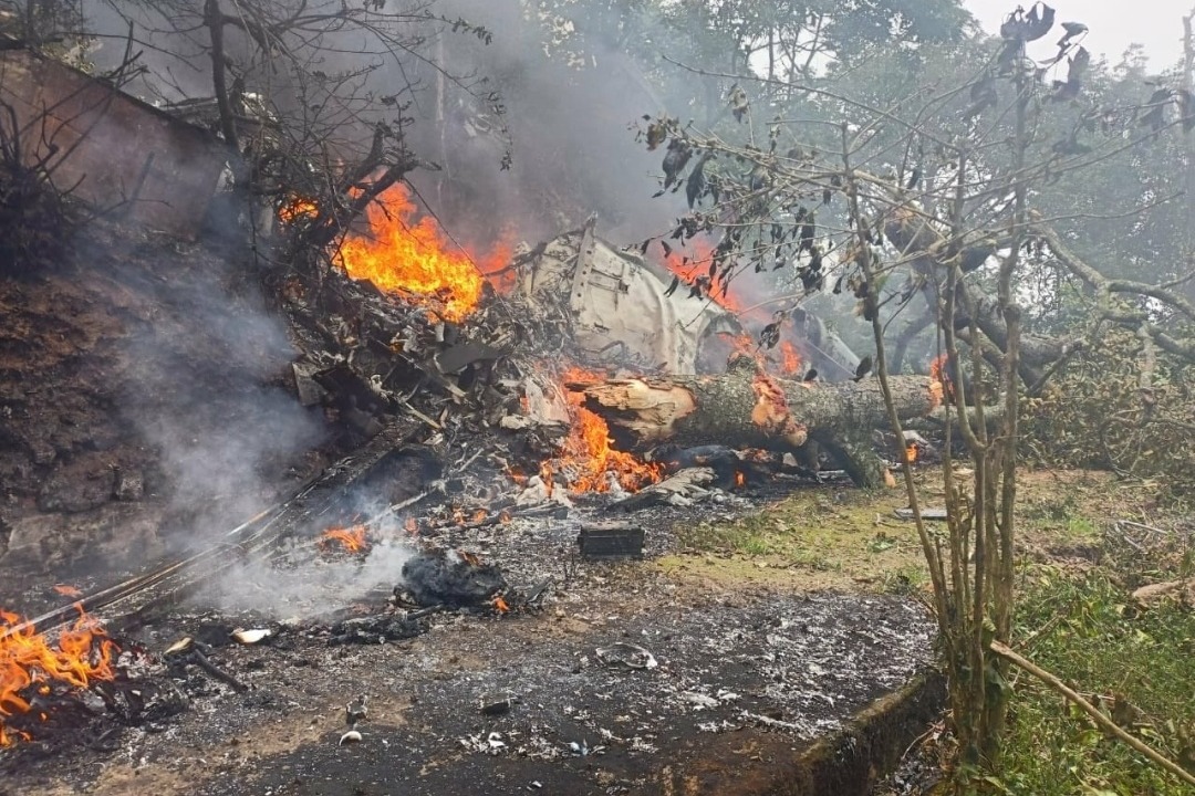 Chopper crash: Heard a loud sound, helicopter was in flames, says eyewitness