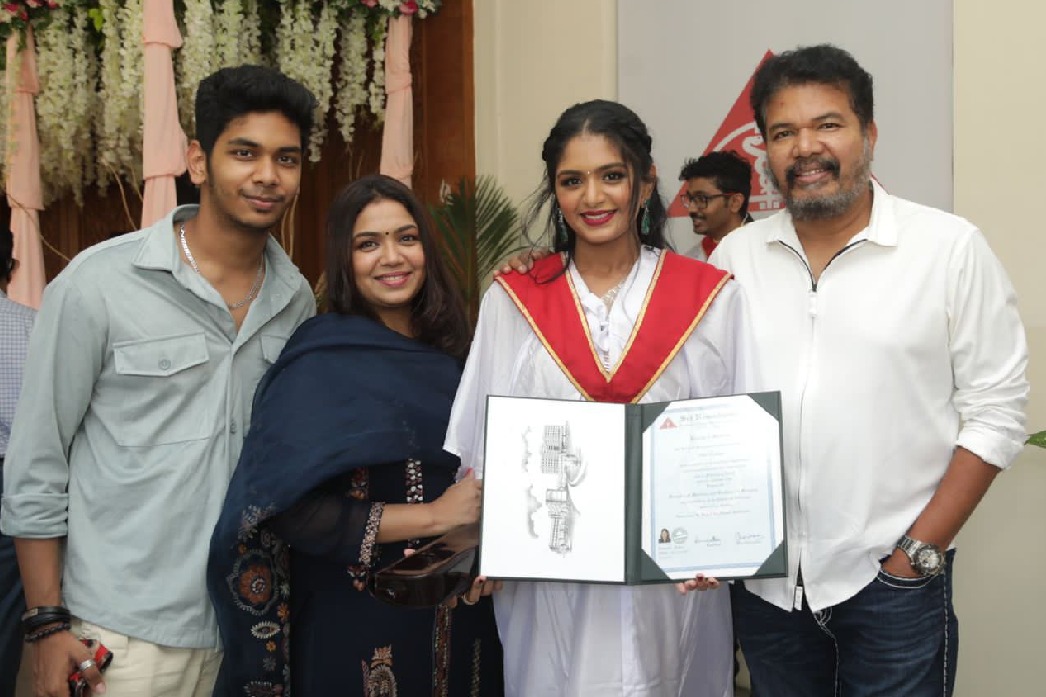 Director Shankar daughter Aditi takes doctor degree