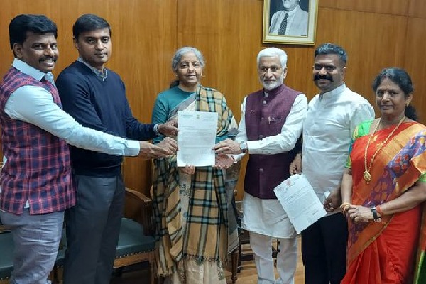 YCP MPs met Nirmala Sitharaman in her office
