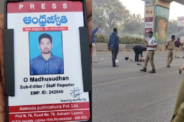 ABN Andhra Jyothi journalist Madhusudhan dead in accident
