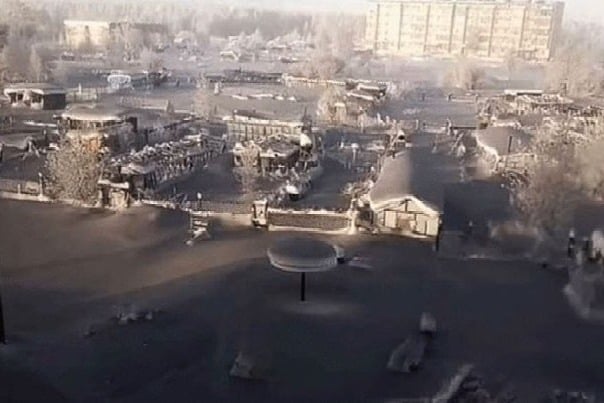 Black Snow in a Russian town
