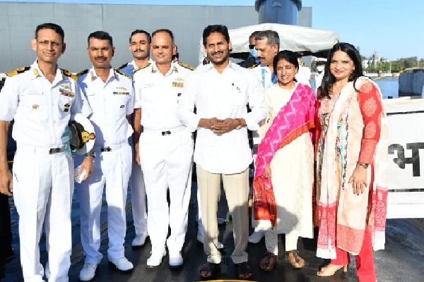 CM Jagan attends naval programs in Vizag