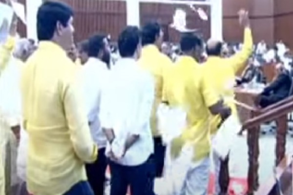 TDP MLAs walk out from Assembly