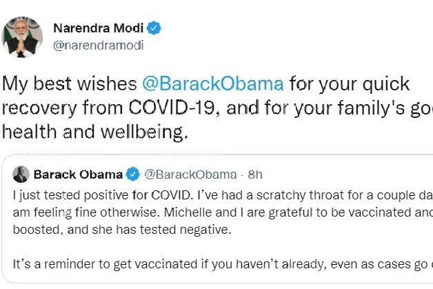 PM Modi wishes Obama quick recovery from Covid