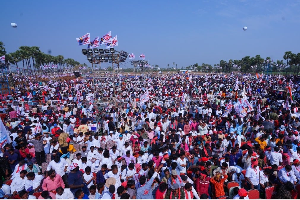Pawan Kalyan and leaders attends Janasena formation day rally