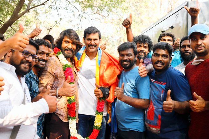 Vishal celebrates Pandavar Ani team victory in Nadigar Sangham election results 