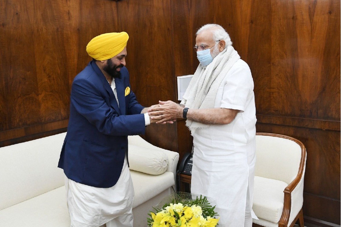 Punjab CM Bhagwant Mann meets PM Modi