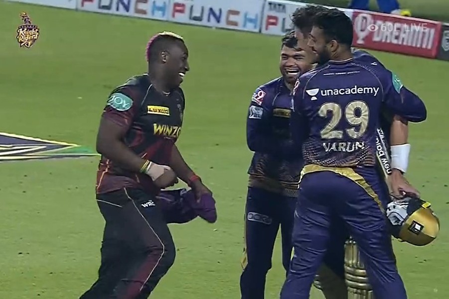 Andre Russell dances in front of Pat Cummins after his record IPL fifty Shah Rukh Khan gives best reaction