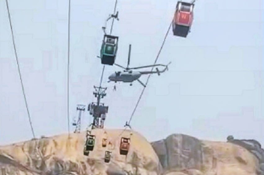 Deoghar ropeway accident 14 hang on for life as rescue ops begin