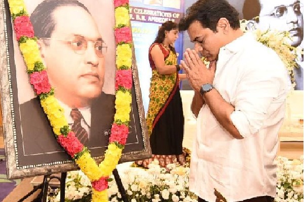 ktr tributes to ambedkar