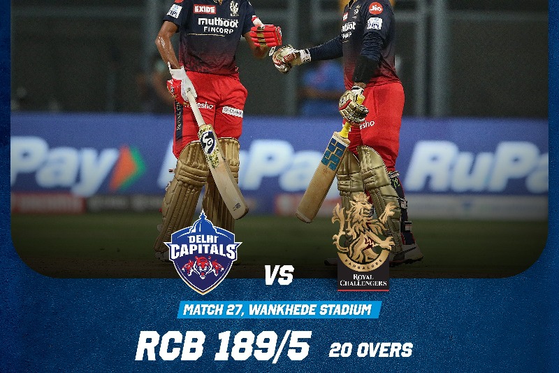 190 is the delhi capitals target in ipl match with rcb