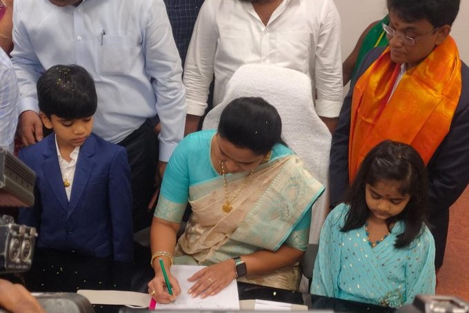 rajani takes oath as minister 