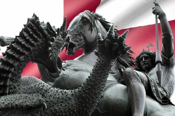Dragon-slaying returns to London's Trafalgar Square to mark St George's Day