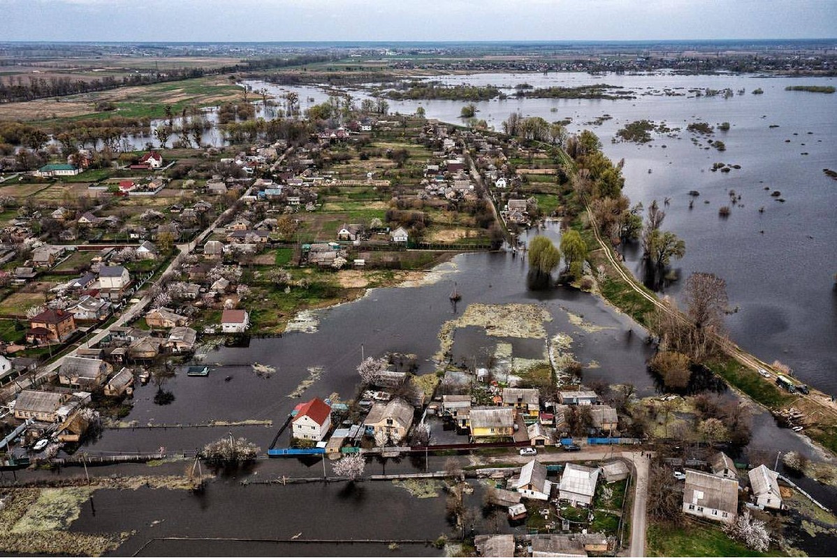 Village Flooded By Villagers To Stop Russian Soldiers