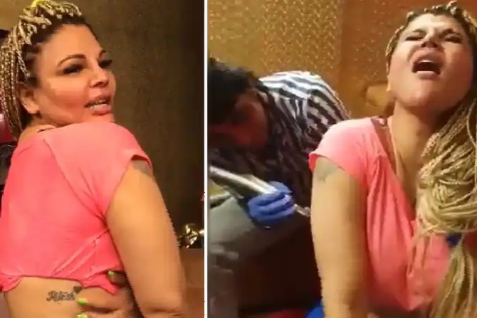 Rakhi Sawant erases her ex husband name tattoo from her body