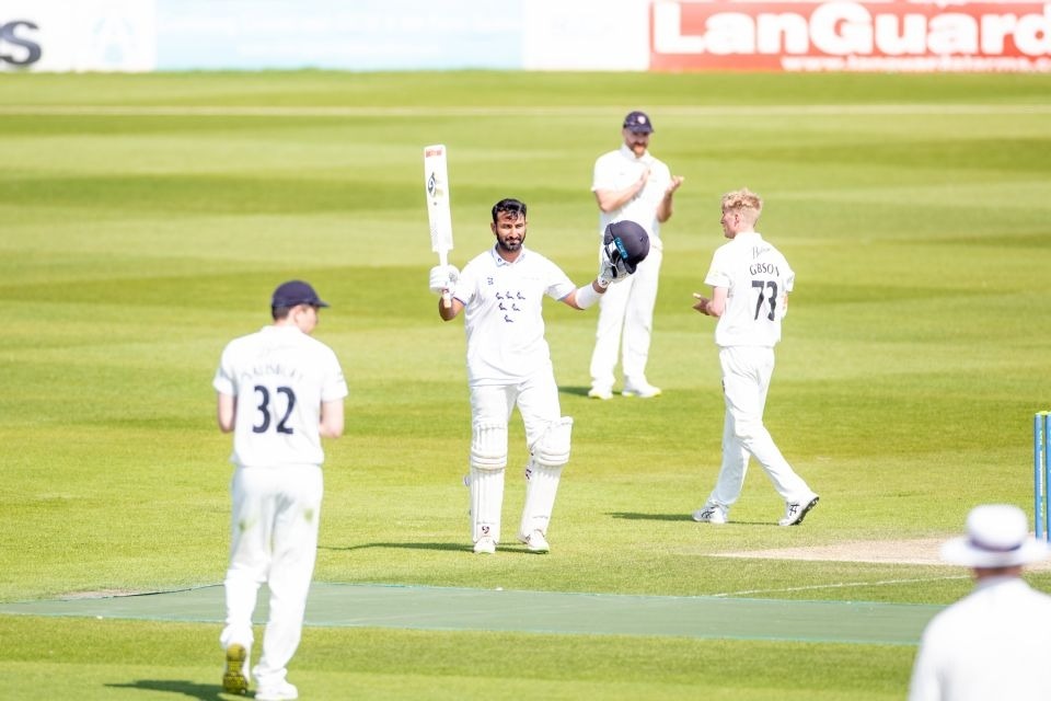 Pujara becomes second Indian after Azhar to make two double hundreds in county cricket