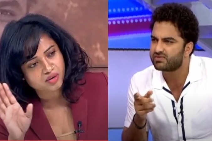 Argument between hero Vishwak Sen and anchor Devi Nagavalli in live debate over prank video