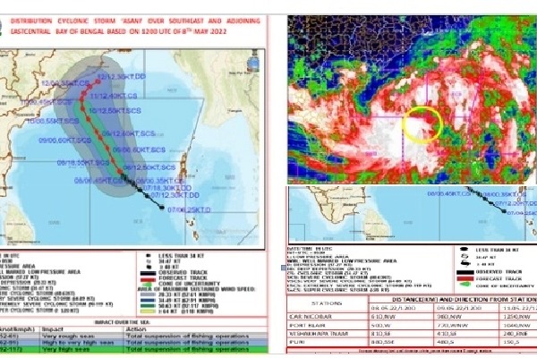 Cyclonic storm 'Asani' intensifies in Bay of Bengal