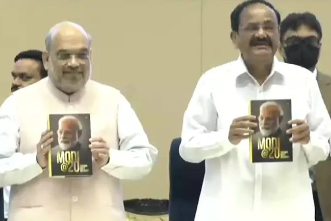 Amit Shah recalls Modis journey from Gujarat CM to PM at Modi20 book launch event