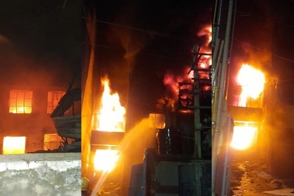 Fire guts tarpaulin manufacturing factory in Delhi's Narela, no injuries