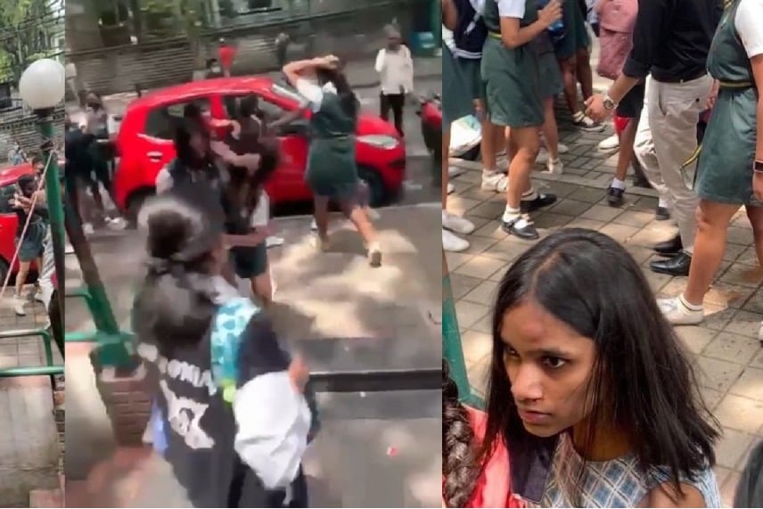 B'luru girl students' indulge in street fight, video goes viral