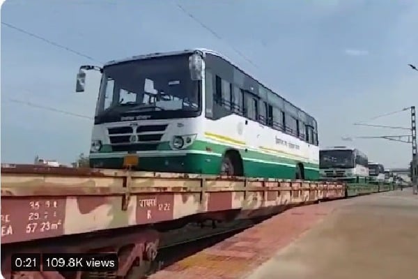 Buses transports through goods trains 