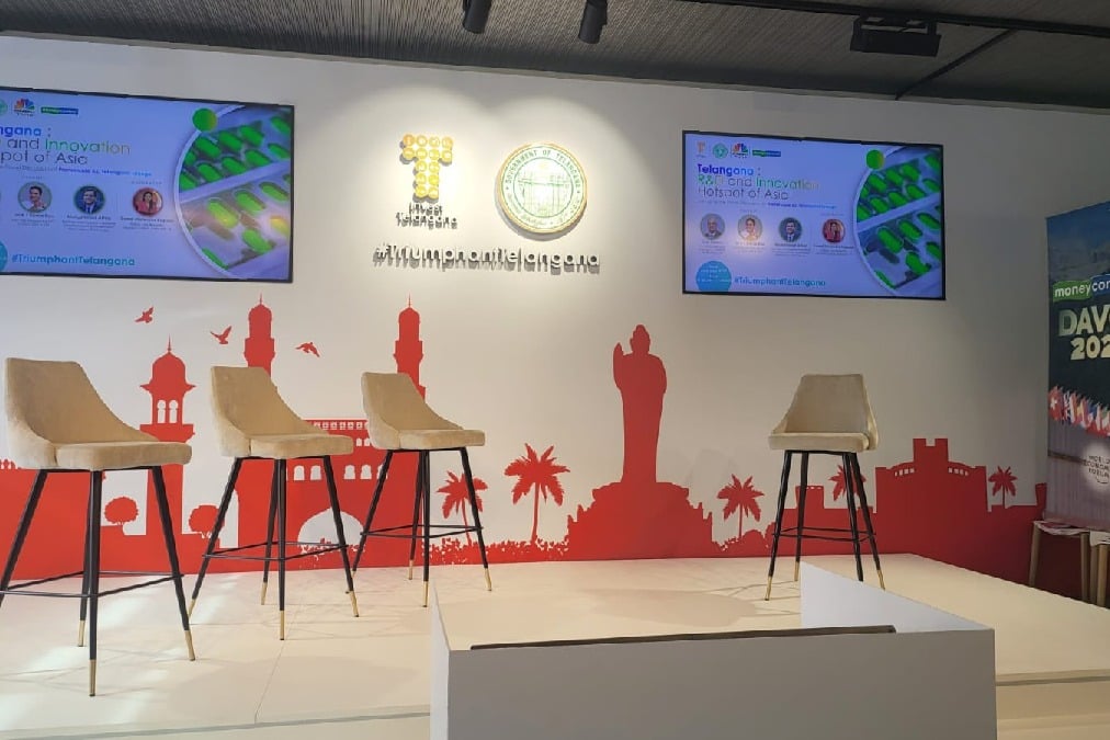 this is the Telangana Pavilion glimpses video at davos 