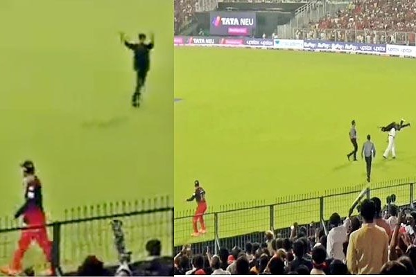 IPL 2022: Security man lifts a fan who sneaks into field; Kohli reaction goes viral
