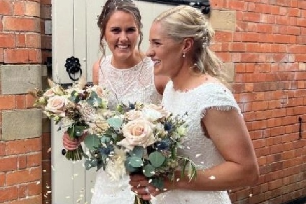 England women cricketers Katherine Brunt and Natalie Sciver tie the knot